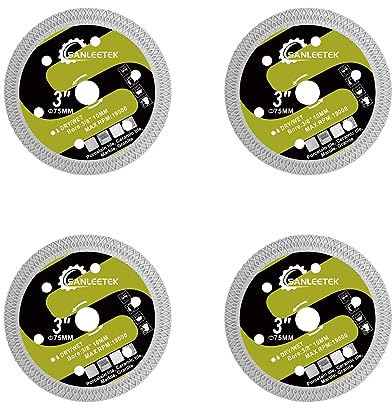 Disque Diamant pour Carrelage 75mm - 4Pièces X Maille Découpeuse Disque pour Carreaux Céramique Porcelaine Marbre Pierre Artificielle SANLEETEK