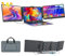 Kwumsy Laptop Screen Extender Monitor, 14'' Triple Portable Monitor Laptop Monitor Extender Dual Screen, Portable Monitor Compatible With Windows/Mac/Chrome, For 13'' -17.3'' Max Width 405mm Laptops.