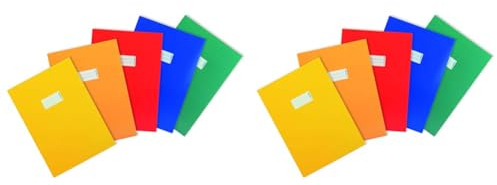 HERMA 20227 Heftumschläge A4 Karton Bunt, 5 Stück, Hefthüllen mit Beschriftungsfeld aus stabilem & extra starkem Papier, Heftschoner Set für Schulhefte, farbig (Packung mit 2)