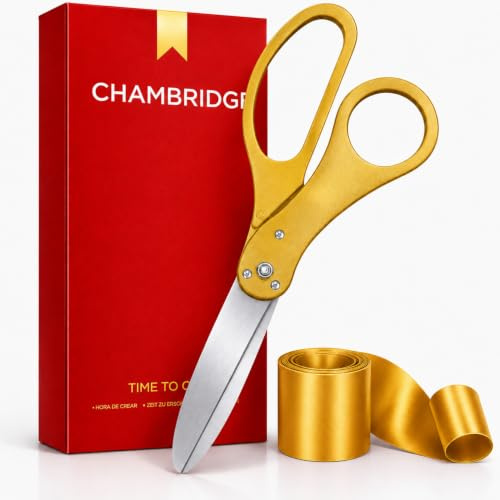 Set med guldöppningsceremoni – 50 cm lång lång sax med band för invigningar och ceremonier, guldsax 50 cm för bandskärning, stor öppning och speciella evenemang