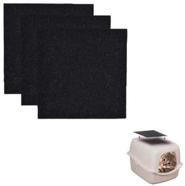 3 Stück Carbon-Geruchsfilter,Katzentoilette Aktivkohlefilter,Hochsaugfähiger Katzenklo Kohlefilter Katzentoilettebehälter Ersatzfilter für Vollständig Geschlossene Katzentoilette mit Hebedeckel