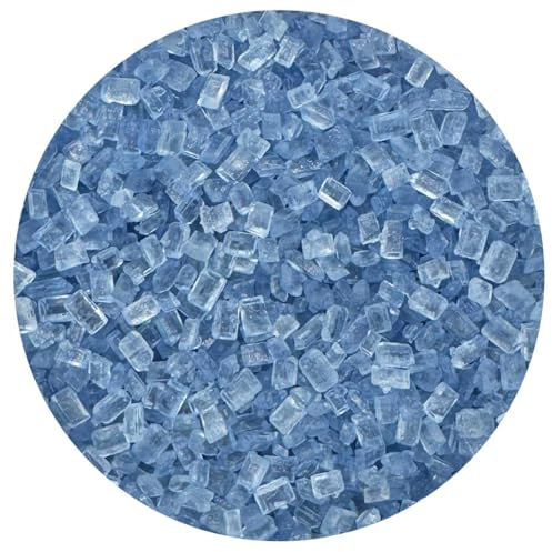 decorate! - Sparkling Sugar - Light Indigo Blue Cake Topper Sprinkles - 500g Edible Sugar Crystal Cupcake Decorations - Party Sprinkles, For Mermaid, Bluey and Stitch Themed Cakes and Bakes