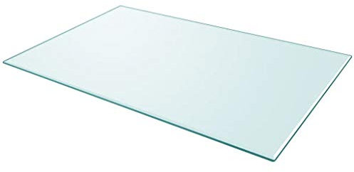 IKAYAA Superficie de Mesa Vidrio Templado Transparente 50x100 cm, Cristal para Mesa, Encimera Baño, Tablero Mesa Comedor Tables
