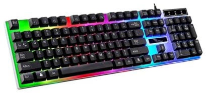 ycezw Upplyst tangentbord - överlägset ergonomiskt upplyst speltangentbord - trådbundet kompakt speltangentbord, klickbart flytande mekaniskt tangentbord för spelare, datorer, bärbara datorer