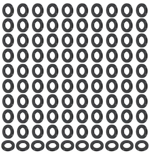 PATIKIL M6 Nylon Flat Washers, 120 Pcs 6mm ID 12mm OD 1.5mm Thick Plastic Sealing Flat Round Washer Spacer Gaskets Replacement for Plumbing Faucet Hose Fastener Bolt, Black