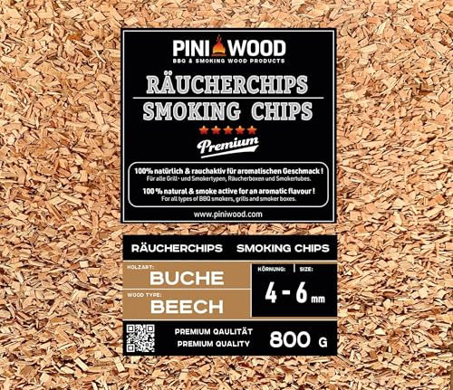 PINI 800 g de copeaux de fumage en hêtre 4-6 mm Copeaux de fumage