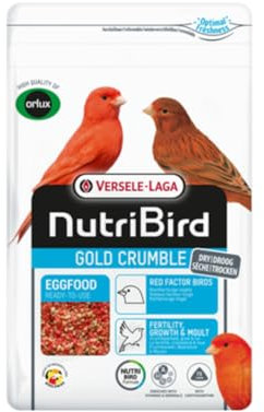 Versele-Laga NutriBird Gold Crumble rotfaktorige Vögel | 1 kg | Trockenes Eifutter für alle roten Ziervogelarten | Mit Vitaminen und Mineralstoffen| Mit Lysin und Methionin