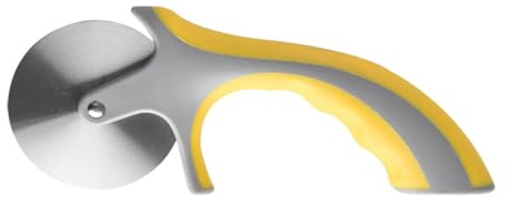 ULTECHNOVO Cortador De Pizza Doméstico Con Rueda Afilada, Acero Inoxidable y Mango De Plástico Amarillo, Práctico y Cómodo Para Cortar Pizza Casa