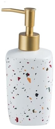 Dispenser per disinfettante per Le Mani in Ceramica, con Motivo a terrazzo, per aschiuma, Shampoo, bagnoschiuma, portasapone