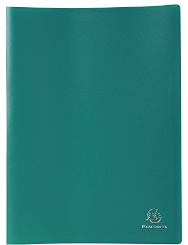 Exacompta - Ref 8583E - 1 OPAK dokumentmapp - 80 antireflexfickor - 160 vyer - för A4-format - mått 24 x 32 cm - flexibelt polyprohölje - mörkgrön färg