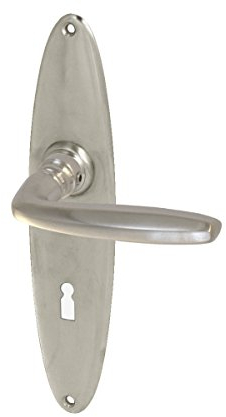 Gussmeister Türbeschläge silber, Drückergarnitur Modell aus Messing vernickelt matt mit Türgriffen für Zimmertüren, Jugendstil