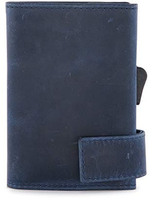 SecWal Kartenetui mit Münzfach Druckknopf (Blau Hunter)
