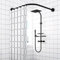 Bastone Tenda Doccia Angolare a Pressione a Forma di L, Asta Per Tende Da Doccia E Vasca Da Bagno, Asta a Tensione Tenda Doccia per Vasca Vasche da Bagno Angolare Bastone 70 to 95cm x 90 to 130cm