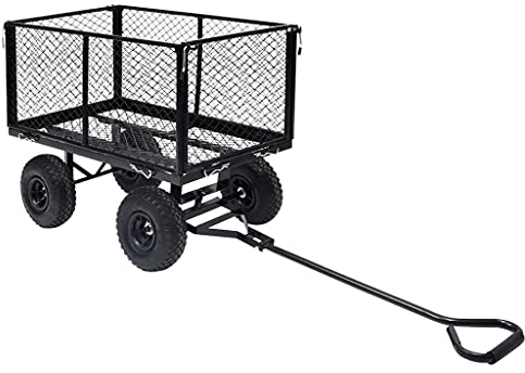 vidaXL Chariot à Main de Jardin Remorque de Jardin Chariot de Transport Charrette à Main Tâches de Jardinage Extérieur Arrière-Cour Noir 350 kg