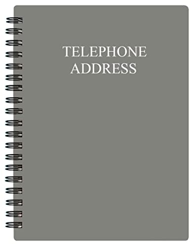 A5 Telefonbuch Adressbuch & Geburtstagsbuch mit Registerkarten Adressbuch für Kontakte mit Telefonnummern, Adressen, Geburtstag & Passwort Alphabetischer A-Z Organizer, grau, 14,7 x 20,8 cm