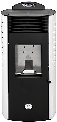 STUFE A PELLET ITALIA Siberia Aria New 18 KW Canalizzata - Stufa ad Aria Ventilata Efficienza 91% Scalda 180m² Autonomia 30H Programmabile 5 Velocità e Potenze Garanzia 24 Mesi Bianco