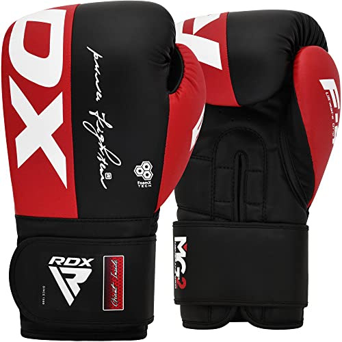 RDX Gants de Boxe pour D'entraînement et Muay Thaï, Gants en Maya Hide Cuir pour Sparring, Kickboxing, Sacs de Frappe, Compétition Combat Mitaines, Hommes Femmes Gym Entraînements 8 10 12 14 16 OZ