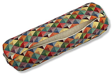 SAVASANAS - Zylindrische Mini-Yoga-Bolster 40x14 - Ideal zur Unterstützung von Halswirbelsäulen, Schultern oder als Sitz während der Yogapraxis - mit Bio-Dinkelschalen