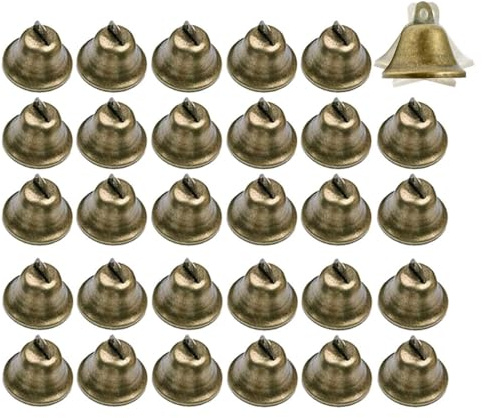 WANGCL 30 cascabeles de bronce vintage de 38 mm para hacer campanillas de viento, campanas de Navidad, etc