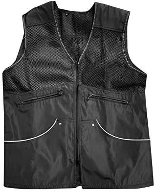 Gralara Gilet da addestramento per Cani Abbigliamento da addestramento per Cani Estivo Multifunzionale con Cerniera Cappotto Resistente, Nero