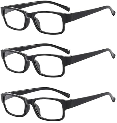 Suertree KS9806 Lot de 3 paires de lunettes de lecture pour femme avec aide visuelle et anti-fatigue 4,0 x