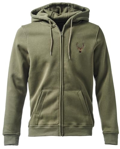 Baddery Veste de chasseur pour homme - Cerf (brodé) - Cadeau pour chasseur - Veste de chasse pour homme - Vêtement de chasseur - Accessoires de chasse, Veste avec broderie, 5XL haut