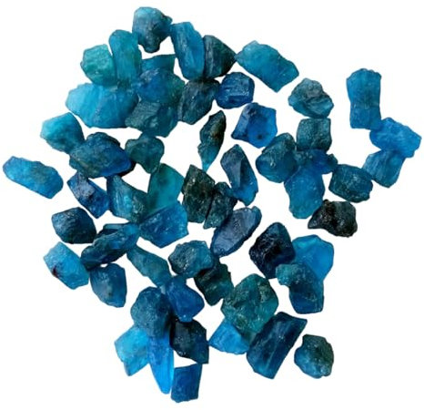 Gems For Jewels Pierres brutes d’apatite de néon de 3 à 5 mm pour femmes, bâtons bruts d’apatite de néon en vrac naturels, apatite brute pour bijoux (options de 10 cts à 100 cts) - DVP48, 10 carats