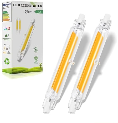 R7S LED 78mm Dimmbar 10W Lampen, R7S LED Hightlight COB 78mm Glühbirne Ersetzt R7S 100W Halogenlampen, Leuchtmittel Kaltweiß 6000K 1000LM, 360°Abstrahlwinkel LED Stab, Kein Flackern, 2er Pack