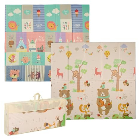 Relaxdays Tappeto Gioco per Bambini e Neonati, Tappetino per Gattonare, LxP: 200x180 cm, in Gomma XPE Atossica, Colorato