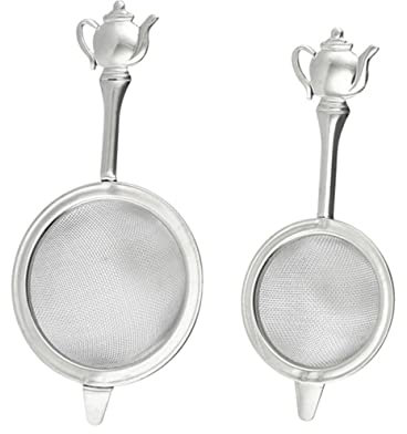 DECHOUS 2pezzi Colino in Acciaio Antiruggine Per Tè Filtro Rete Portatile Per Cucina Con Manico Resistente e Facile Da Pulire