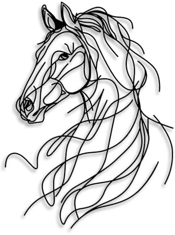 LIYOUYA Line Horse Metal Wall Decor – Rustico Casale Decorazione Nero Semplice Cavallo Arte da Parete Decorazione per la Casa per Soggiorno, Camera da letto, Sala da pranzo, Casale (nero)