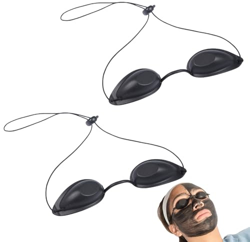 2 Stück Augenschutz Solarium Brille,Rotlicht Brille,UV Schutzbrille,Infrarot Schutzbrille rotlichtlampe,Schwarz mit Fachlichem Schutz für Laser und UV Infrarot,Kosmetikinstitut und Heimanwendung