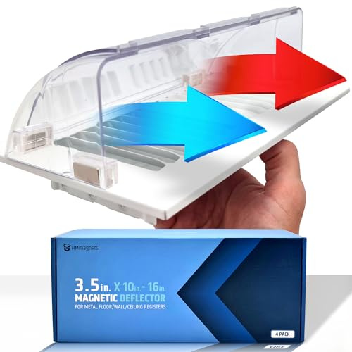 Powerful Magnetic Vent Air & Heat Deflector (4 Pack) for Ceiling, Floor and Wall - Will Never Fall Off - Adjustable from 9.2” to 16” - Super Strong Neodymium Magnets (Upgraded Design) | Patent Pending