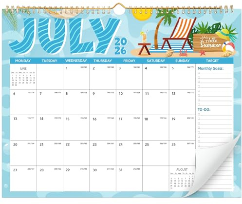 Wall Calendar 2026/27 UK, 18-Month Family Planner, 37 x 30cm