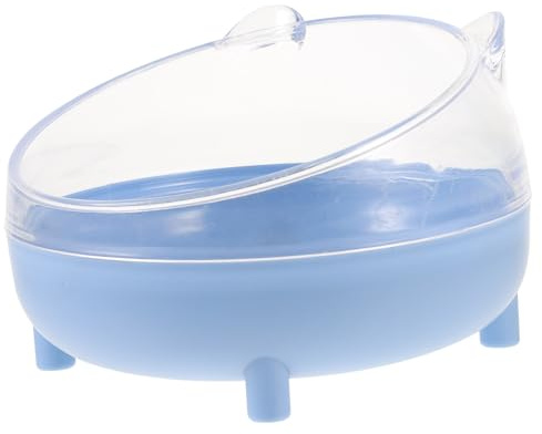 IWOWHERO Portable Outdoor for Home Carry Color Design for Travel Random and Half-close Plastic Sand Bath House with Lid Featuring Chinchilla Not Easy Rollover Hamster