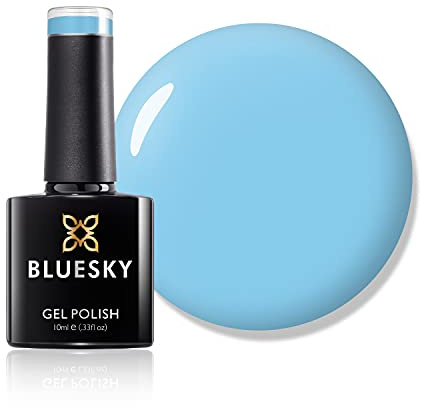 Bluesky gelnagellack, Pacific Neon19, blå, ljus, himmel, hållbar, okrossbar, 10 ml (torkning under UV-LED-lampa krävs)