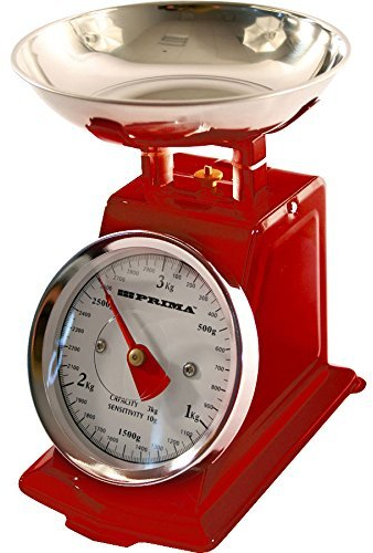 Bilancia meccanica da cucina, classica, in stile retrò, 3 kg, Rot