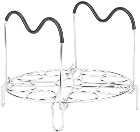 Rejilla de Vapor Redonda, Rejilla de Acero Inoxidable para Huevos hervidos Bandeja de Estante Soporte de Cocina Utensilios de Cocina con asa, Rejilla Profesional para Hornear y Enfriar