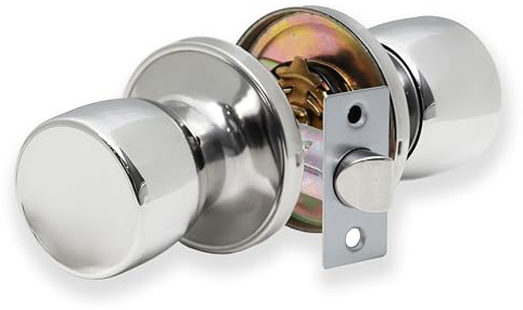 XFORT Set Pomelli Di Passaggio, Maniglia Per Porte Design Tulip Per Porte Interne, Ideale Per Stanze Che Non Necessitano Di Chiusura Come Corridoi, Salotti, Cucine E Ripostigli (Cromo lucido)