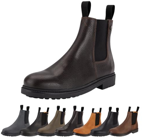 SUEDWIND FOOTWEAR Ridstövletter för kvinnor New WORK – Chelsea stövlar av läder – rid- och fritidsstövlar med ortholit-fotbädd, gummisula och läderinnerfoder – 7 färger – storlek 35–46, brun nubuck