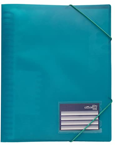 Carpeta de Fundas Extraíbles y Reorganizables. Ref 155-V. 100% reciclable– Incluye Peine para Reposicionar, Cierre de Gomas, 5 Separadores y 118 índices adhesivos. by Office Box (50 Fundas, Verde)