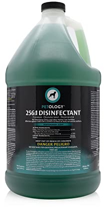 Petology 256:1 Disinfectant, 1 Gallon - Liquid Concentrate Disinfectant and Deodorizer, Sanitizer for Veterinary Clinics and Kennels, Effective Against Viruses and Bacteria (Wintergreen)