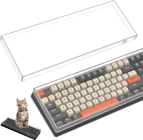 MAMBASNAKE Premium-Acryl-Tastaturabdeckung mit 87 Tasten, Staubschutz, wasserdicht, stoßfest, transparente Tastaturabdeckung für TKL PC mechanische Gaming-Tastatur, 32,9 x 12,7 x 2