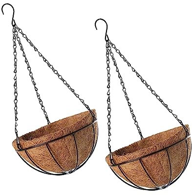 Yardenfun 2pièces Jardinière Suspendue Cocon pour Fleurs Pot De Fleurs À Accrocher pour Jardin Balcon Et Courtyard Panier Décoratif avec Support De Suspension