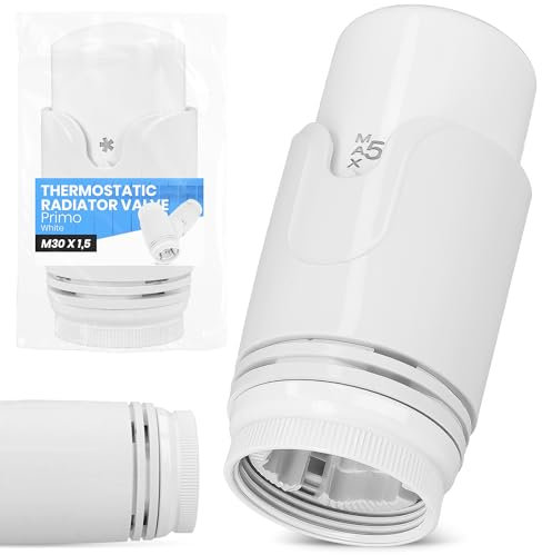 Cabeza Termostática Radiador Control Calefacción Válvula Termostato Ahorro Energético Hogar Oficina Hotel Apartamento Baño Diseño Contemporáneo Blanco