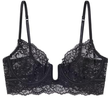 Women'secret Sujetador Bustier Con Aros Sequins Lace Collection, 95C