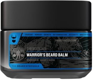 The Beard Struggle Mountain Beard Balm for Men – Strong Hold & Deep Conditioning – Natural Beard Styling Balm with Beeswax & Plant Oils – Softens, Moisturizes & Tames Coarse Beards – 50 g (1.7 oz)