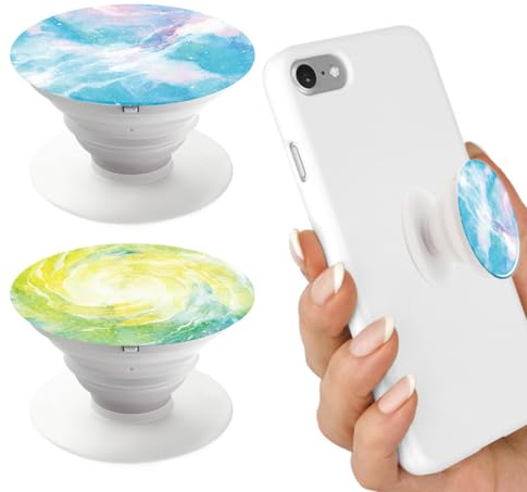 VAEIORP 2 pcs Anillo para Móvil, Soporte Premium con 360° de Rotación, Agarre Seguro y Comodidad Diaria para Smartphones y Tablets, Plegable y Retráctil