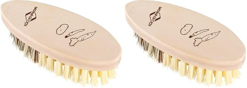 Kuchenprofi - Spazzola per verdure e scrubber per alimenti, con manico in legno, con setole naturali (6,3 x 14,9 cm) (Confezione da 2)