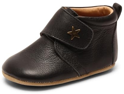 Bisgaard Pantofole Velcro Star, Unisex-Bimbi 0-24, Nero, 25 EU